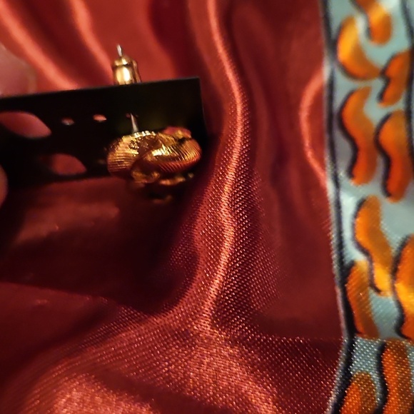 Gold Tone Knot Earrings - Picture 3 of 4